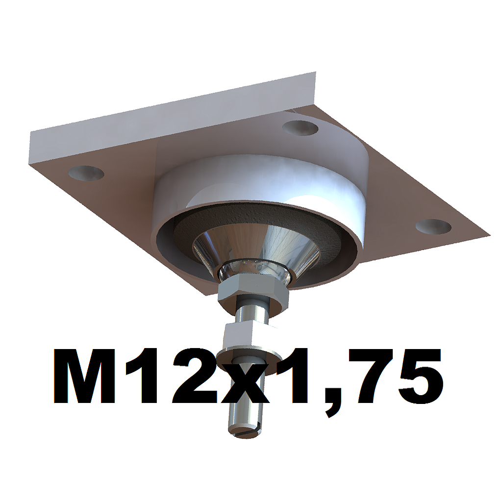 Pata y Posicionador Chico  AISI304 para Celda tipo Viga M12x1,75 (Tanque) - Rev 2