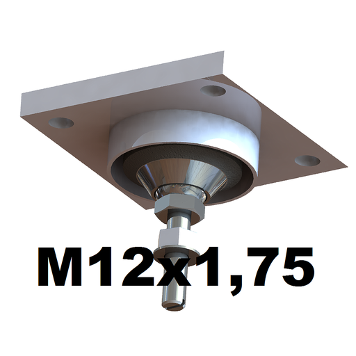 Pata y Posicionador Chico HIERRO para Celda tipo Viga M12x1,75 (Tanque) - Rev 2